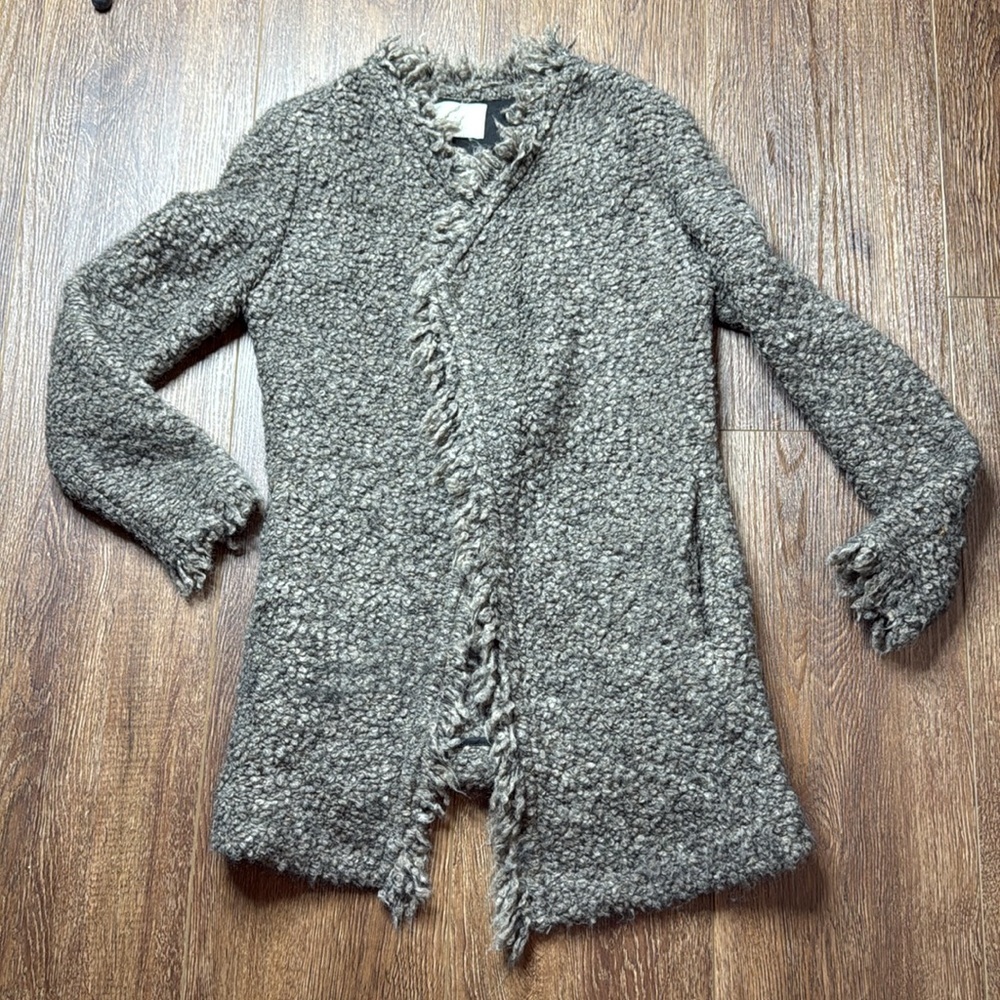 IRO Campbell Frayed Boucle-Knit Jacket